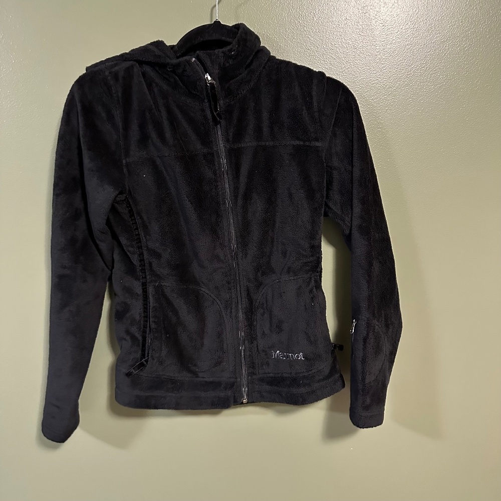 like NEW Marmot Fleece black zip up hoodie XS extra small